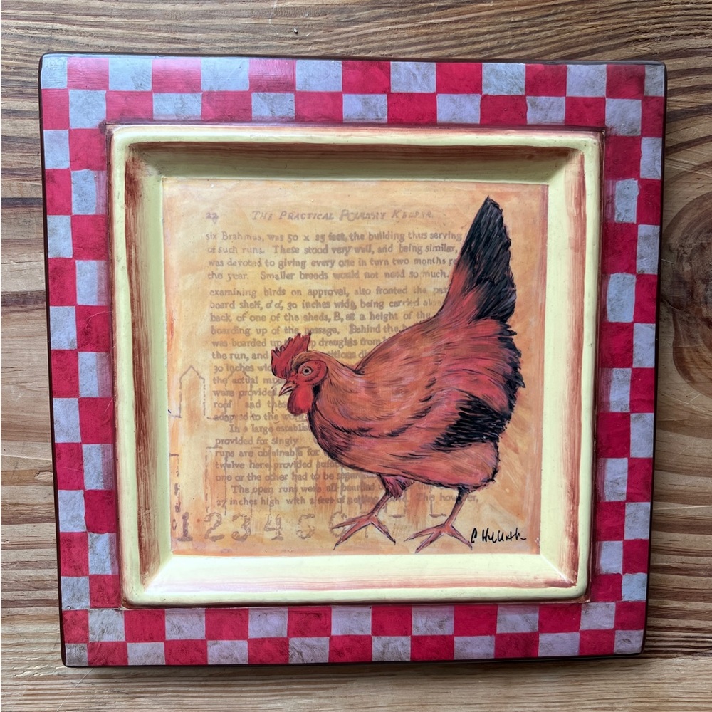 Rooster/Hen Farmhouse Plate